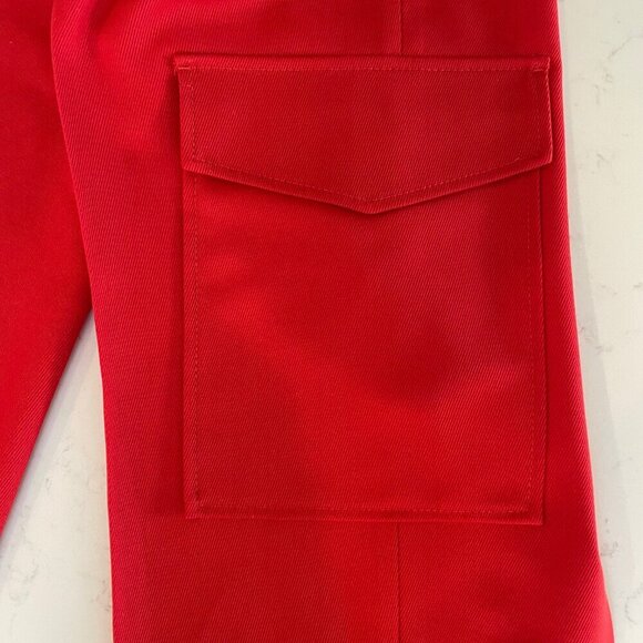 Hugo Boss Tunnai Wool Poly Relaxed Fit Cargo Pants Button Cuff Red Sz 8 NWOT - Picture 8 of 16